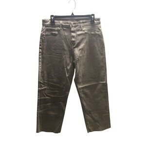 L'Agence Jeans Women's Size 30 Beige Birch Coated Wide Leg Crop Wanda Raw Hem